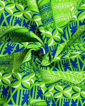 Polynesian fabric ATUA Green - Tissushop