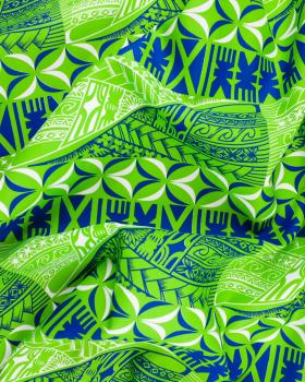 Polynesian fabric ATUA Green - Tissushop