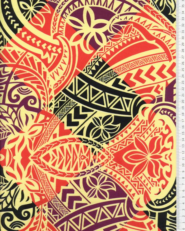 Polynesian fabric NAPU Red - Tissushop