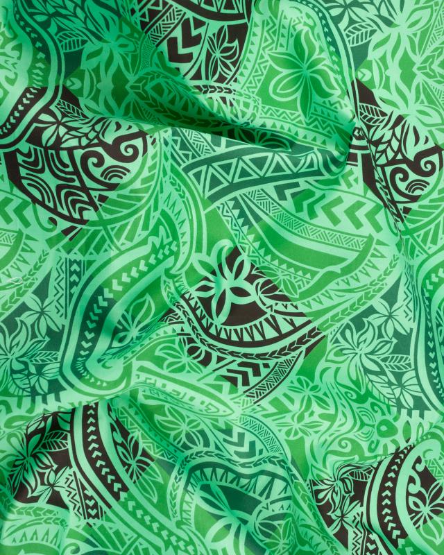 Polynesian fabric NAPU Green - Tissushop