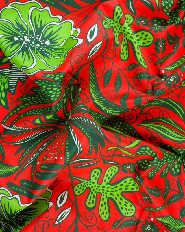 Polynesian fabric ANEMONA Red - Tissushop