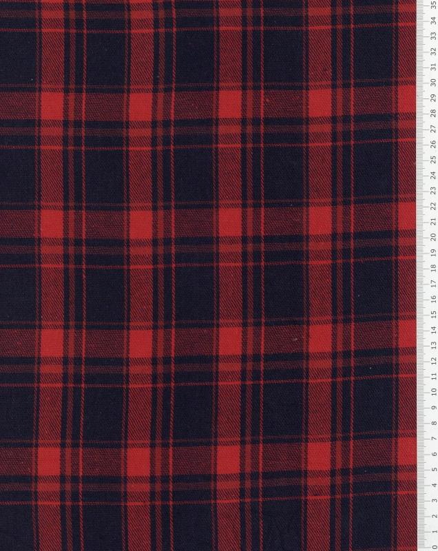 Flanelle Tartan Traditionnel Rouge - Tissushop