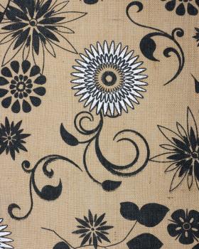 Mandala printed hessian clothe laminated Natural - Tissushop