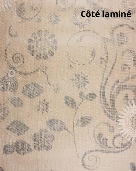 Toile de jute imprimée et laminée Mandala Naturel - Tissushop