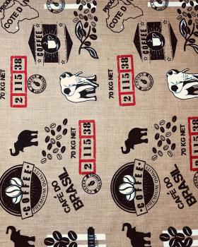 Coffe bag printed hessian clothe laminated Natural - Tissushop