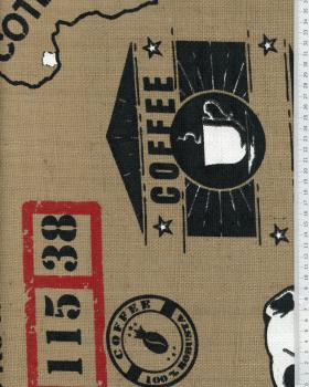 Coffe bag printed hessian clothe laminated Natural - Tissushop
