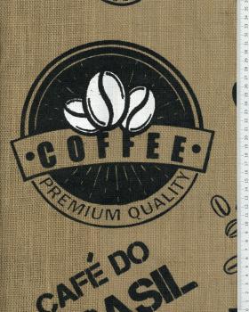 Toile de jute imprimée et laminée Sac de café Naturel - Tissushop