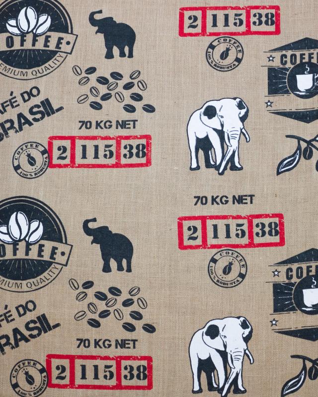 Coffe bag printed hessian clothe laminated Natural - Tissushop