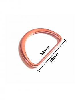 Anneau demi-rond plat 32mm (x1) Or Rose - Tissushop