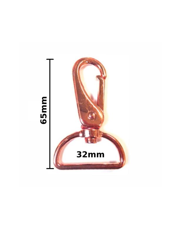 Carabiner 32mm (x1) Pink Gold - Tissushop