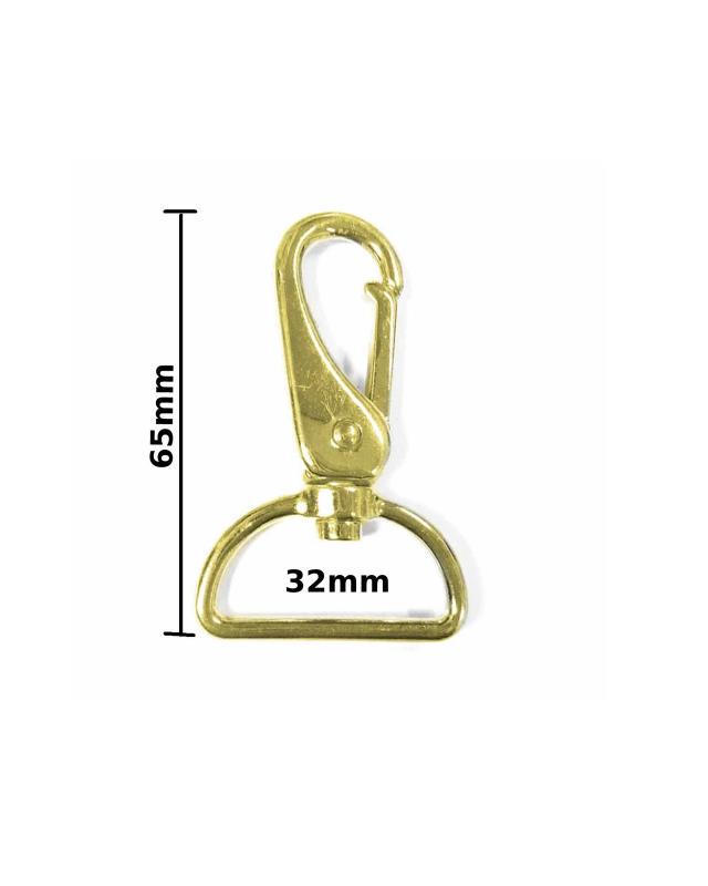 Carabiner 32mm (x1) Gold - Tissushop