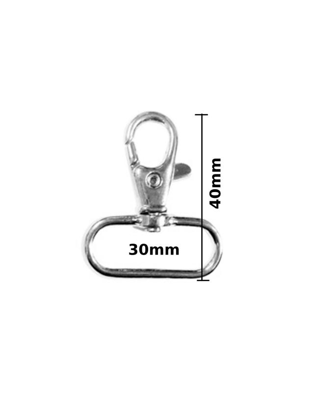 Carabiner 30x40mm (x1) Silver - Tissushop