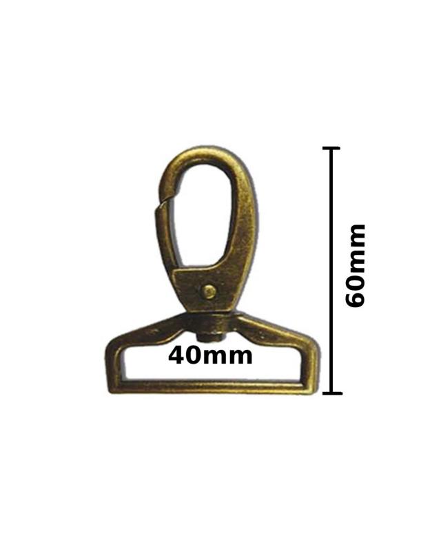 Carabiner 40x60mm (x1) Old Gold - Tissushop