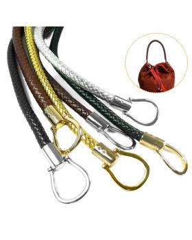 Black leatherette bag handle (x1) Gold - Tissushop
