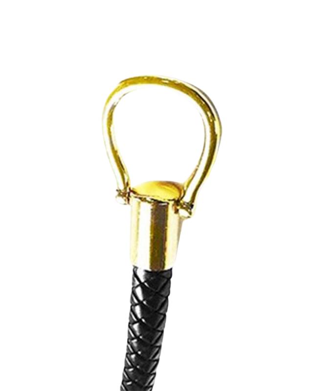 Black leatherette bag handle (x1) Gold - Tissushop