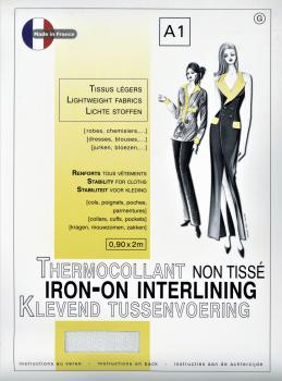 Iron-on non-woven A1 interlining - Lightweight fabrics White - Tissushop