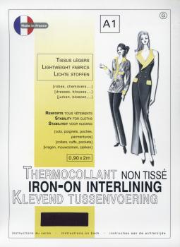 Iron-on non-woven A1 interlining - Lightweight fabrics Black - Tissushop