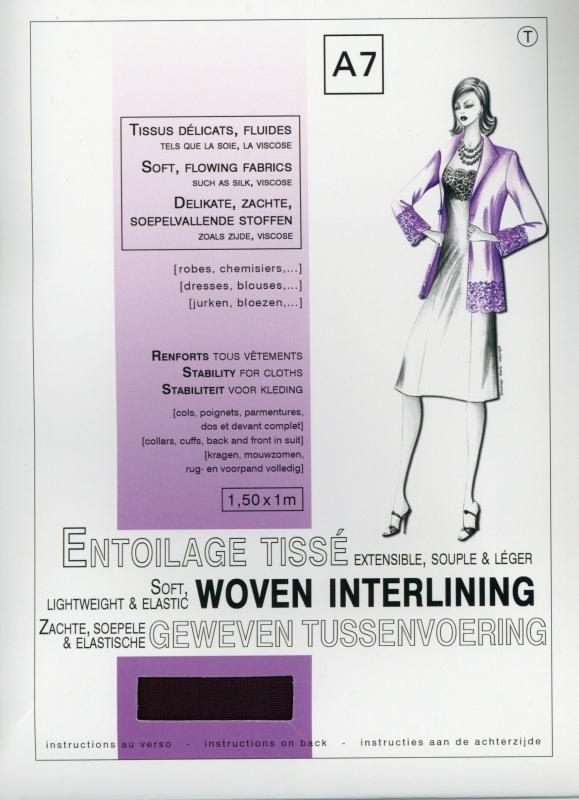 Stretch fusible woven interfacing - delicate fabrics & fluids Black - Tissushop