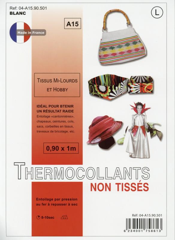 Entoilage non tissé A15 thermocollant - Tissus mi-lourds et loisirs créatifs Blanc - Tissushop