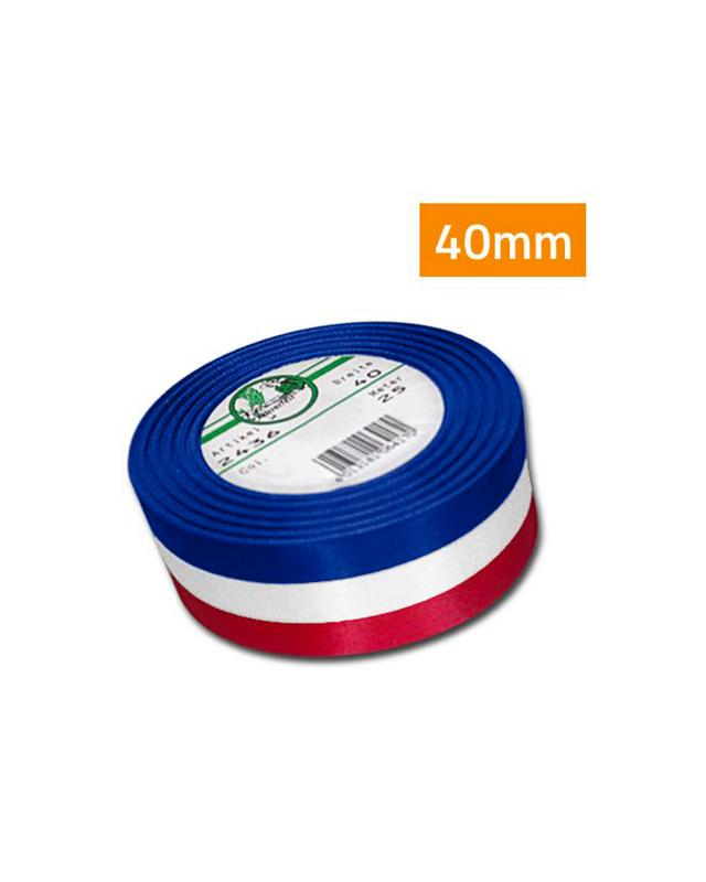 Ruban Gros Grain Tricolore Français - 6 M X 39 Mm - 100% Polyester - Décoration & Artisanat