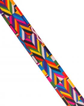 Sangle imprimé ethnique jacquard 38mm - Tissushop