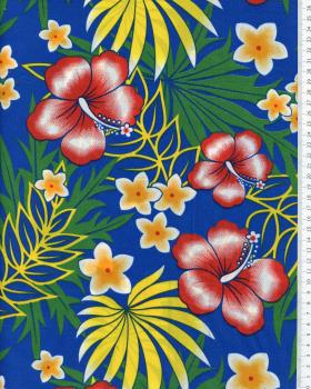 Tissu Polynésien TUAMOTU Bleu - Tissushop