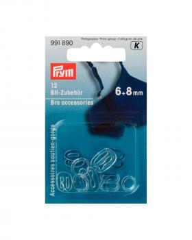 Bra strap clips 6+8mm Prym Transparent - Tissushop