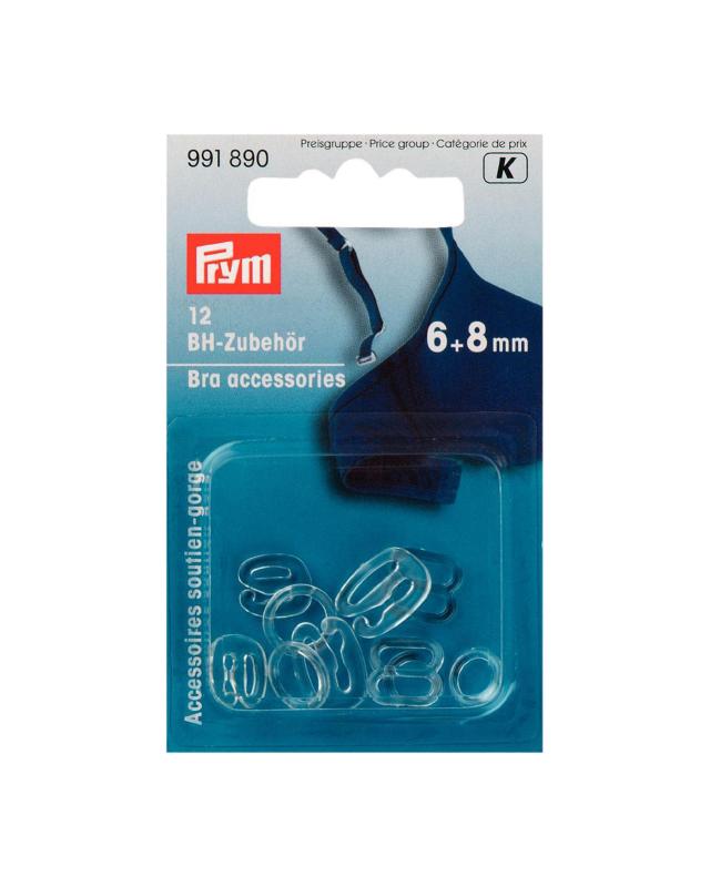 Clips bretelles soutien-gorge 6+8mm Prym Transparent - Tissushop