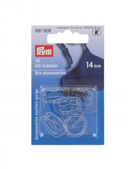 Bra strap clips 14mm Prym Transparent - Tissushop