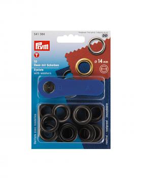 Eyelets with washers 14mm Prym (x10) Metal - Tissushop