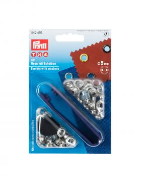 Oeillets avec rondelles 5mm Prym (x40) Argent - Tissushop