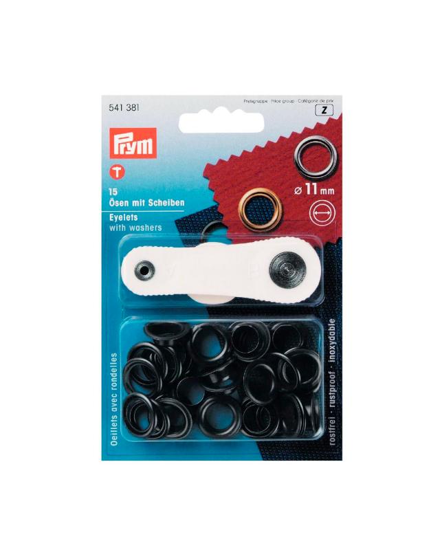 Eyelets with washers 11mm Prym (x15) Metal - Tissushop