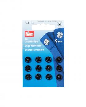 Snap fasteners 9mm Prym (x12) Black - Tissushop