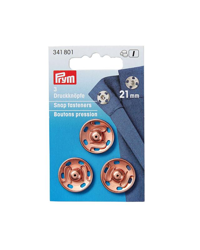 Snap fasteners 21mm Prym (x3) Pink Gold - Tissushop