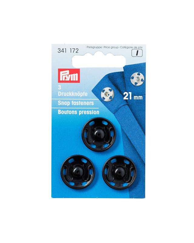 Snap fasteners 21mm Prym (x3) Black - Tissushop
