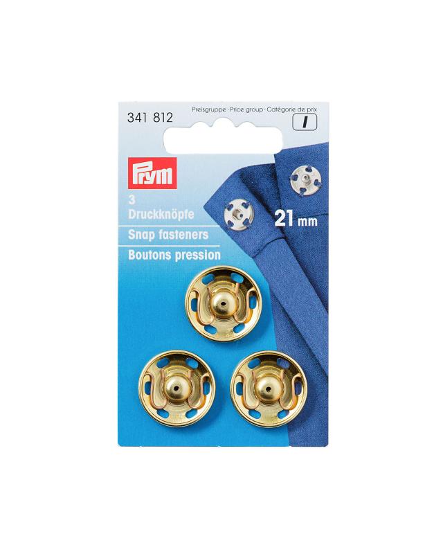 Boutons-pression 21mm Prym (x3) Or - Tissushop