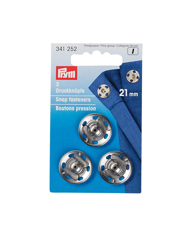 Snap fasteners 21mm Prym (x3) Silver - Tissushop