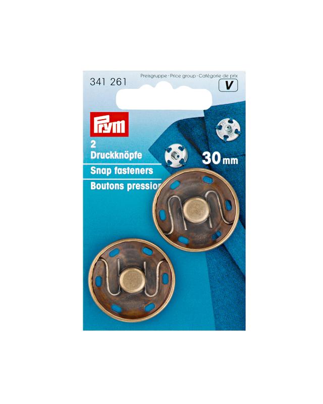 Bouton-pression 30mm Prym (x2) Or vieilli - Tissushop