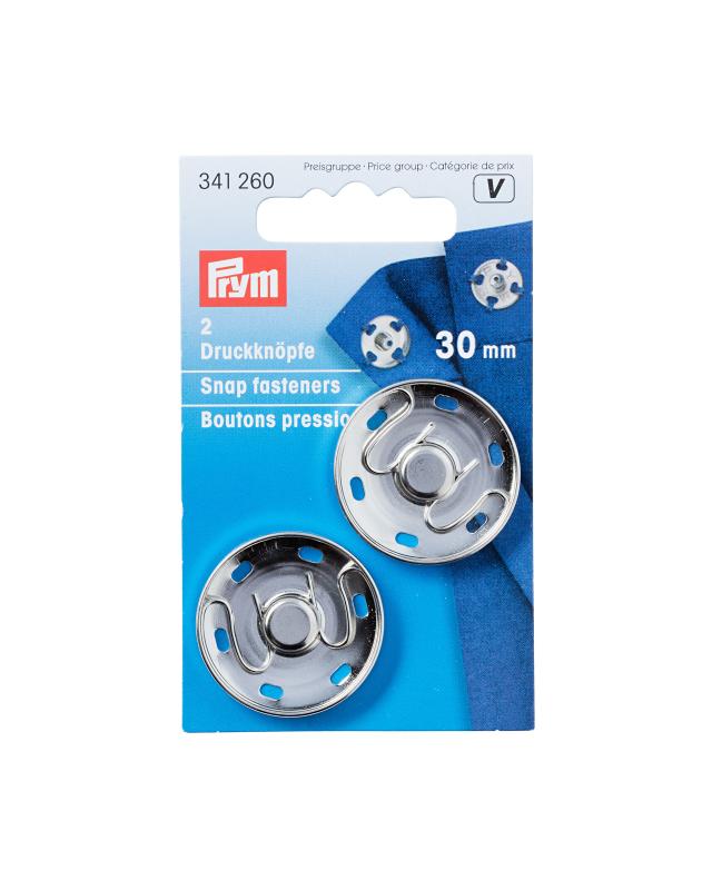 Snap fasteners 30mm Prym (x2) Silver - Tissushop