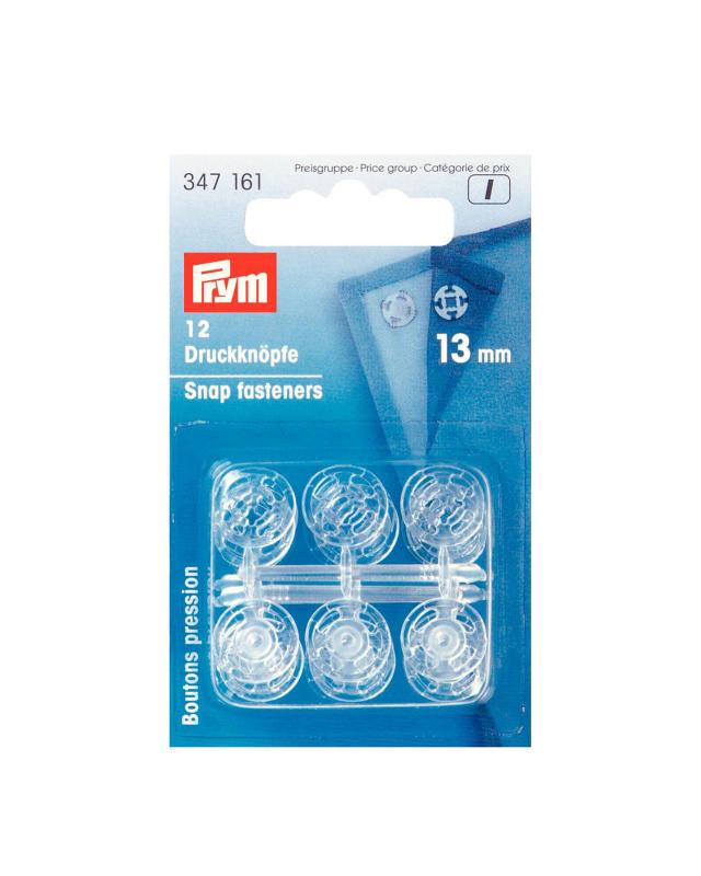 Invisible snap fasteners 13mm Prym (x12) Transparent - Tissushop