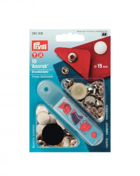 Prym 15mm Anorak Snap Kit White - Tissushop