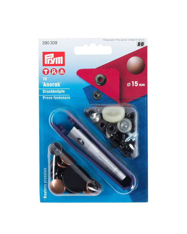 Prym 15mm Anorak Snap Kit Copper - Tissushop