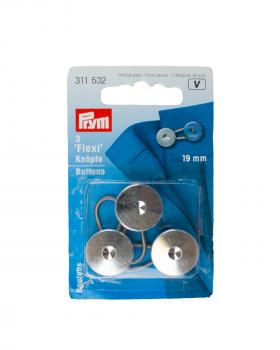 Prym extension buttons 19mm (x3) Silver - Tissushop