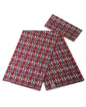 Tissu Africain Motif Rosaces - 120 X 240 Cm - Occasion Mais En Bon état, Tissu Ethnique Vibrant