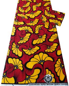 Super Wax - African Fabric Wedding of Flowers Bordeaux - Tissushop