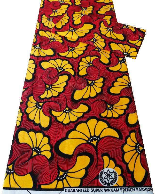 Super Wax - African Fabric Wedding of Flowers Bordeaux - Tissushop