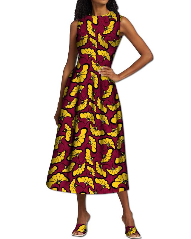 Super Wax - Tissu Africain Mariage des Fleurs Bordeaux - Tissushop