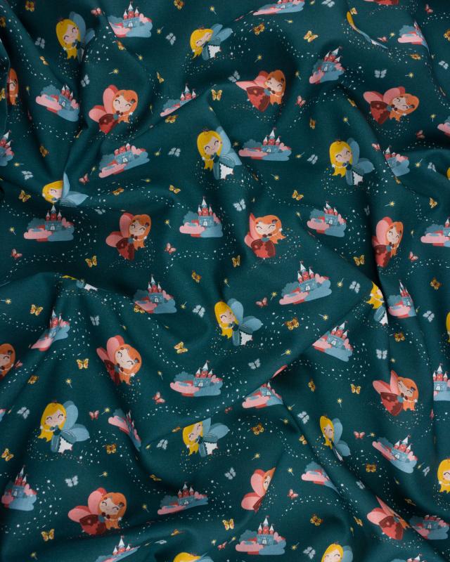 Cotton poplin Fabby fairies Blue - Tissushop