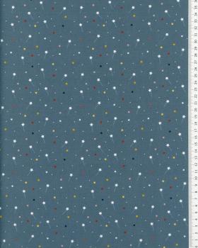 Cotton poplin Fabby stars Blue Jeans - Tissushop