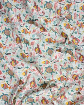 Cotton Poplin Aquarium White - Tissushop